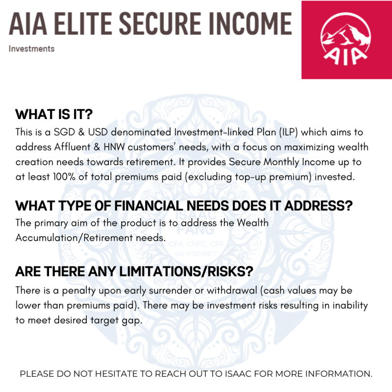 AIA Elite Secure Income (ILP) 2what