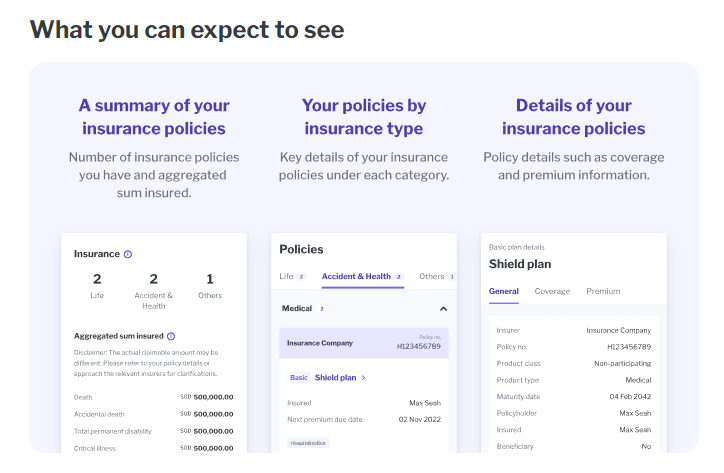 SGFinDex extracts insurance policies details